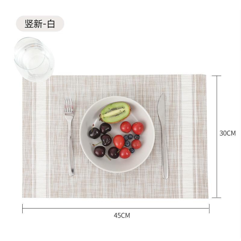 Pvc Striped Placemats, Heat Resistant Non-Slip Easy Clean For Home Dining Kitchen Parties & Daily Use