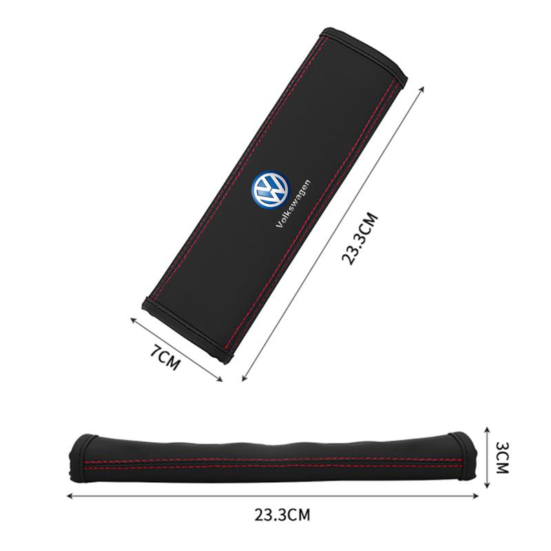 For Volkswagen VW R Golf 4 5 Passat Beetle Tiguan Touran Leather Car Seat Safety Belt Shoulder Cover Protection Pad Accessories Zk0