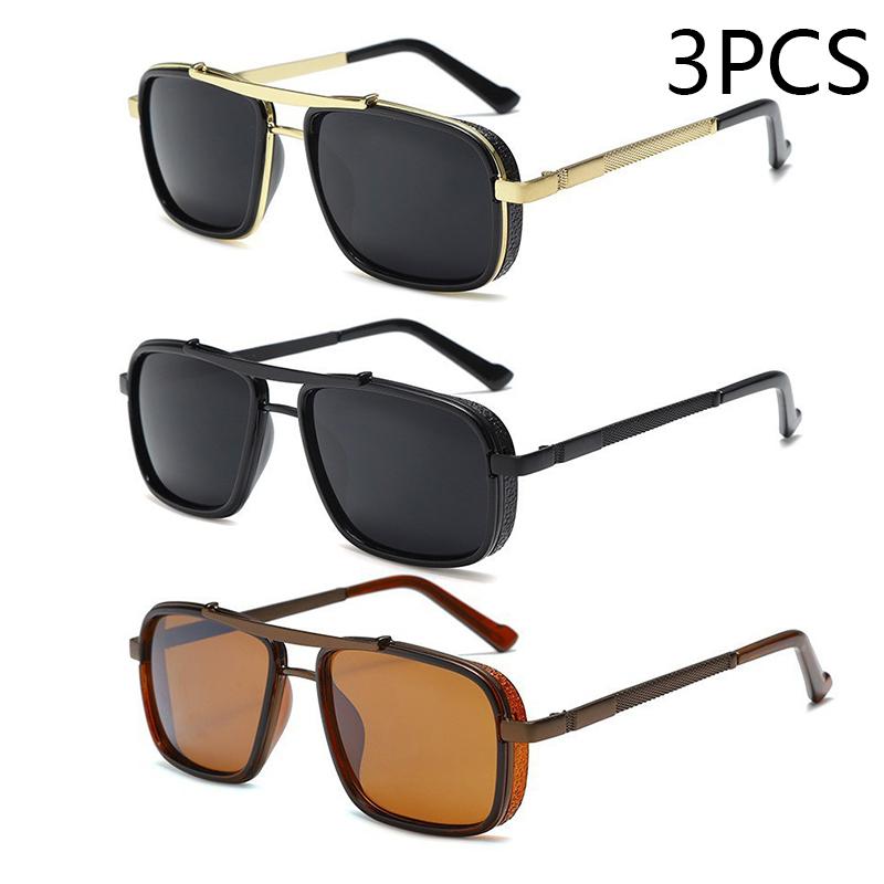 New Sunglasses Punk Sunglasses New Men's Square Uv400 Twin-beam Aviator Sunglasses