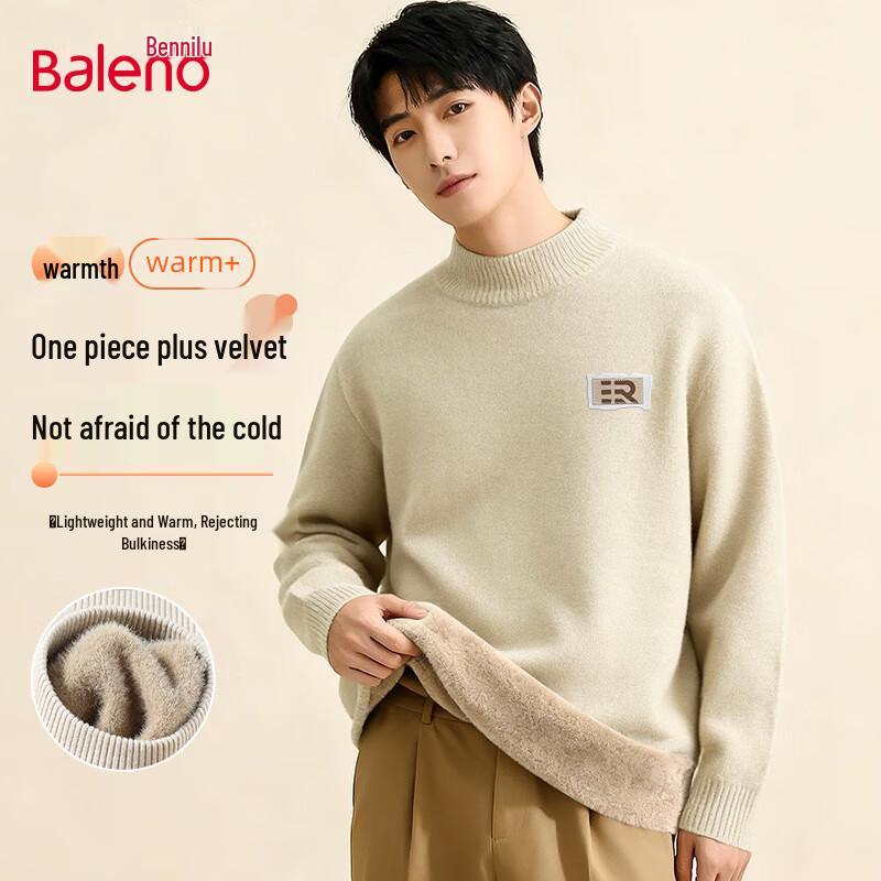 

Baleno Men s Fleece-Lined Mock Neck Knit Sweater 2XL