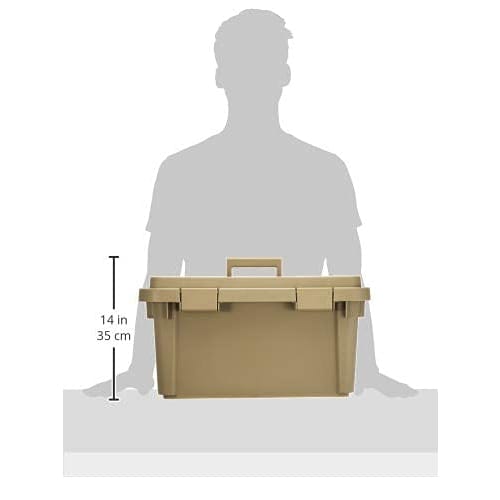 JEJ Astage S-Series Toolbox ST560S, Made in Japan, for Outdoor Storage and Camping, Sand Beige, 56cm Wide x 29cm Deep x 29cm High