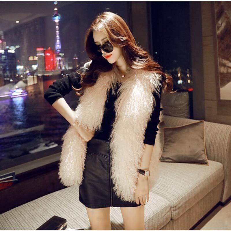 

Жилет из искусственного меха женский имитация пляжной шерсти средней длины новый тонкий цельнокожаный жилет из овечьей шерсти XS белый