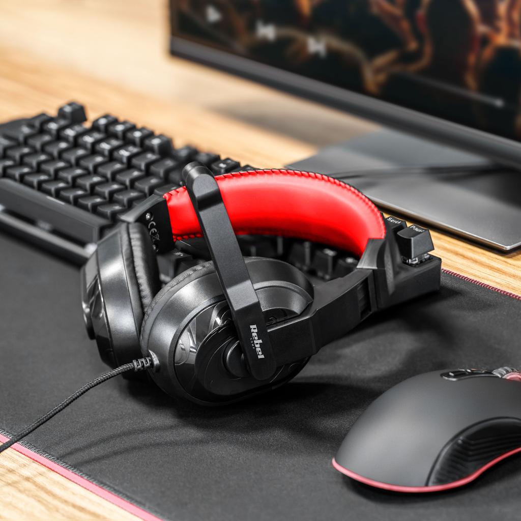 Gaming headphones for gamers, microphone PC Rebel