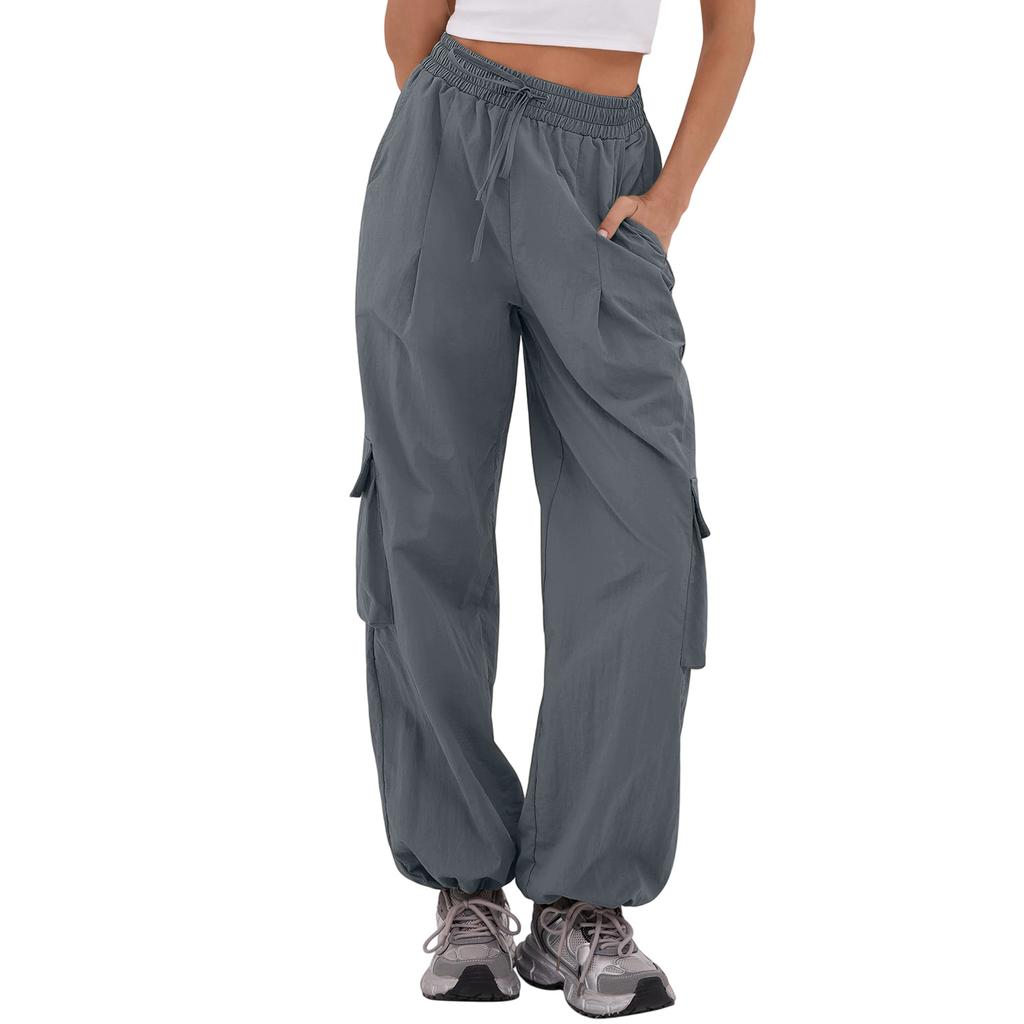 Women's Casual Pants Cargo Pants Elastic Waisted Hiking Pants With Pockets Lightweight Baggy Pants