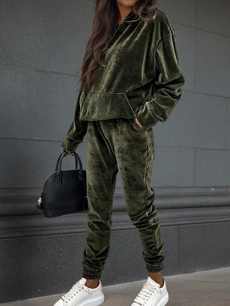 Autumn Winter New Velvet Casual Set Long Sleeve Women's Clothing
