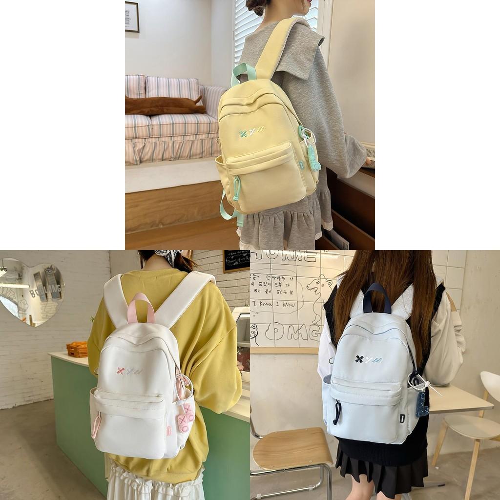 School Solid Color Bag Backpack Large Capacity Middle Schoolers Gift Unisex