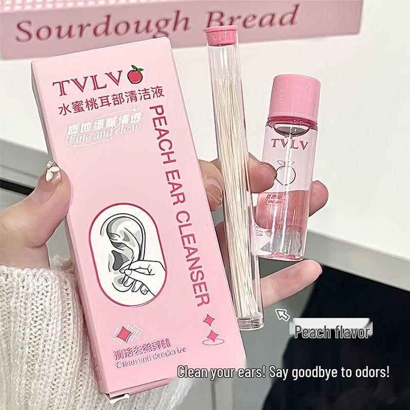 

Набор для чистки ушей TVLV с персиковым ароматом: Дезодорирует, Удаляет Грязь, Предотвращает Засоры и Очищает Проколотые Уши Box/Cleaning Solution + Cleaning Line