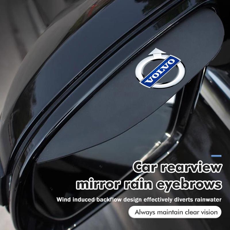 2pcs Car Side Rearview Mirror Rain Eyebrow Sun Visor Protector For Volvo Xc60 Xc90 V40 V60 S60 V50 V90 S80 C40 XC40 V70 XC70 C30