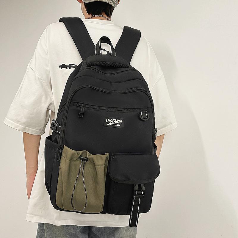 Korean Version Schoolbag Male Junior High School College Student High School Large Capacity Backpack Female Ins High Value Student Schoolbag