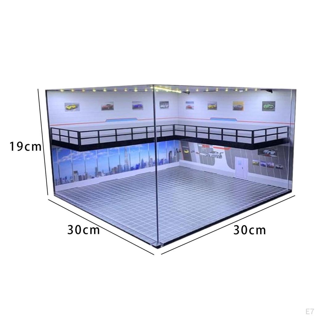 1/64 modell Parkplatz Doppel Schicht Acryl Fahrzeug Garage Schaufenster Sammlerstücke für Diecast Auto