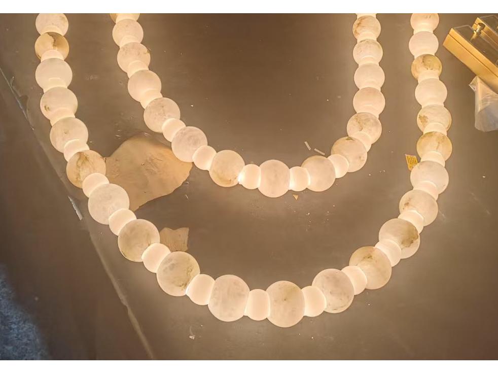 Retro Spanish Alabaster Chandelier - American Style Wall Lamp for Hotel and Office