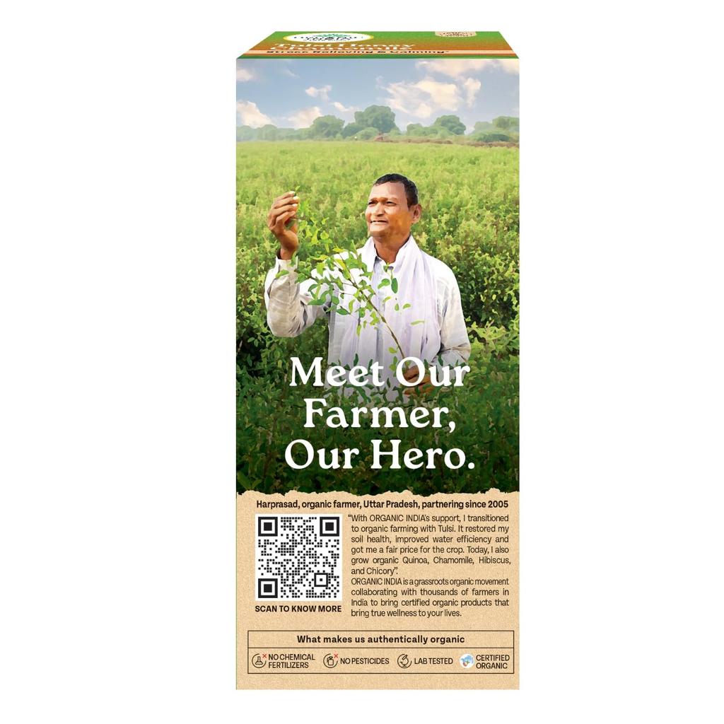 ORGANIC INDIA Tulsi Honig Kamille Aufguss 25 Teebeutel, Bio-zertifiziert, Entspannendes und beruhigendes Getränk