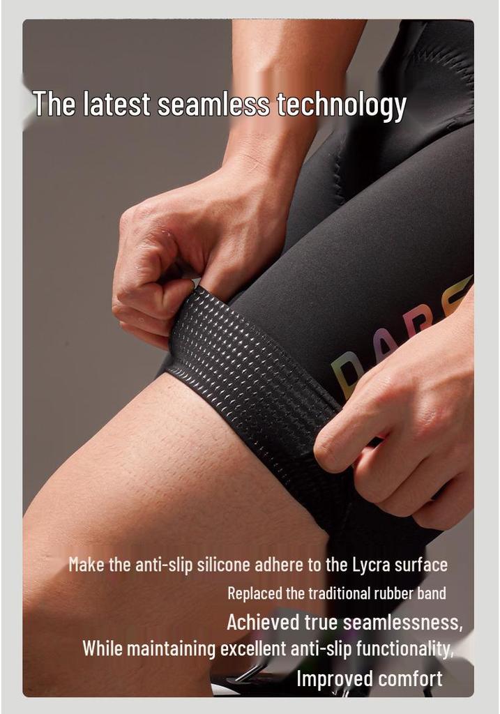 2024 Darevie Cycling Bib Shorts with Double Arrow Pad, Slim High-Stretch Material, One-Piece Leg Opening