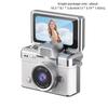Retro Style Mini CCD Camera Flashlight Multiple Filters Digital Camera Flip Screen HD Resolution Keychain Camera