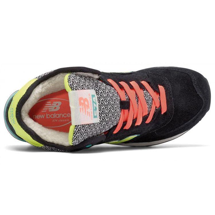New Balance WH574WA Women Sneakers Black Yellow Orange WH574WA