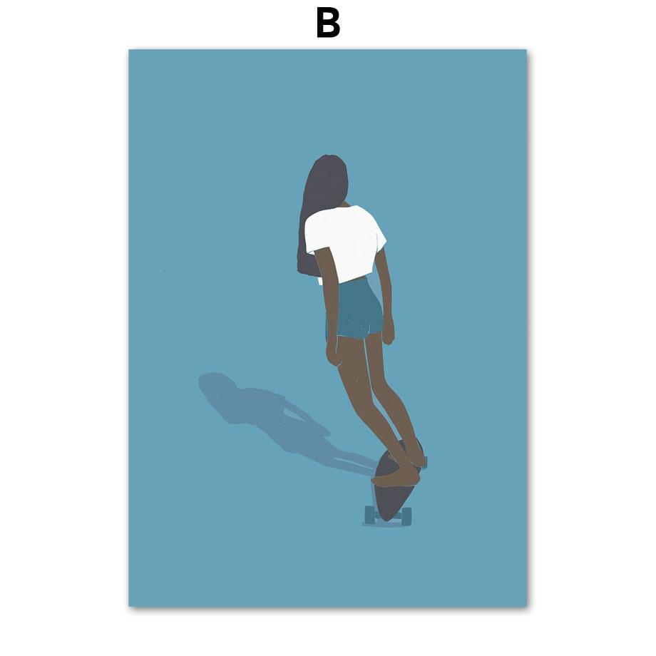 

Молодой скейтбордист, теннис, соревновательные виды спорта, настенное искусство, холст, живопись, скандинавские постеры и настенные картины для декора гостиной 21x30cm No Framed