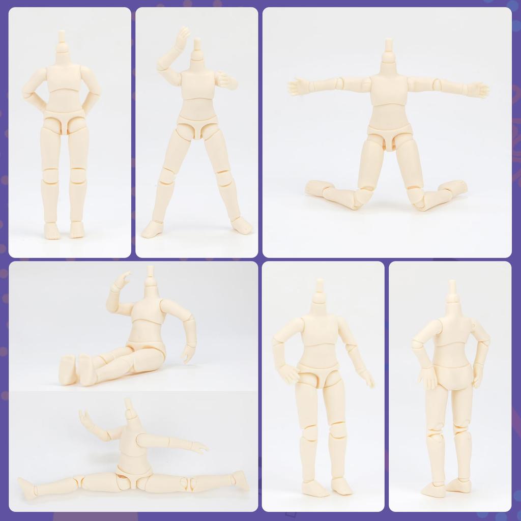 OB11 Doll Body MJD Movable Doll Model Action Figure Normal Size Boy White 1/12 (Super - 12cm)