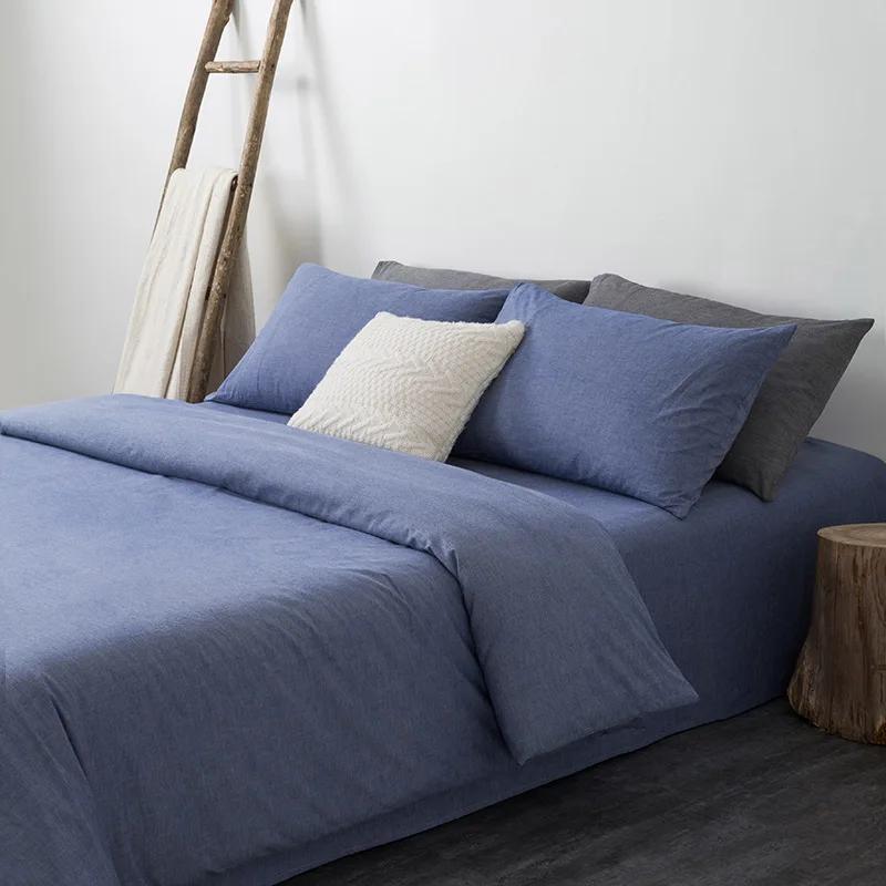 Cotton washed quilt cover single solid color quilt cover simple student single double bed linen