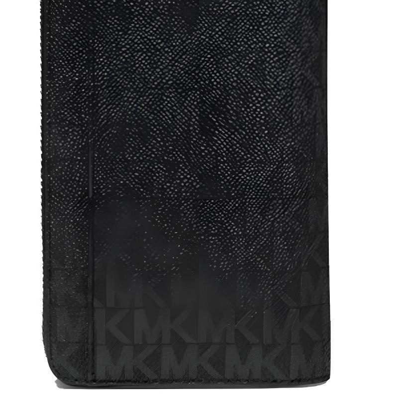 MICHAEL KORS Greyson Presbyopia Trendy Zipper Wallet Artificial Leather Wallet Large Men's Black