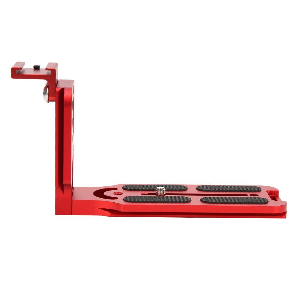 

Universal Metal Tripod Quick Release Plate with Hot Shoe for Hydraulic Ball Heads and DSLR Cameras L-Bracket Mount, Arca-Swiss Compatible, (Red)