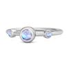 Monstone Triple Bezel-Set Ring - 925 Sterling Silver