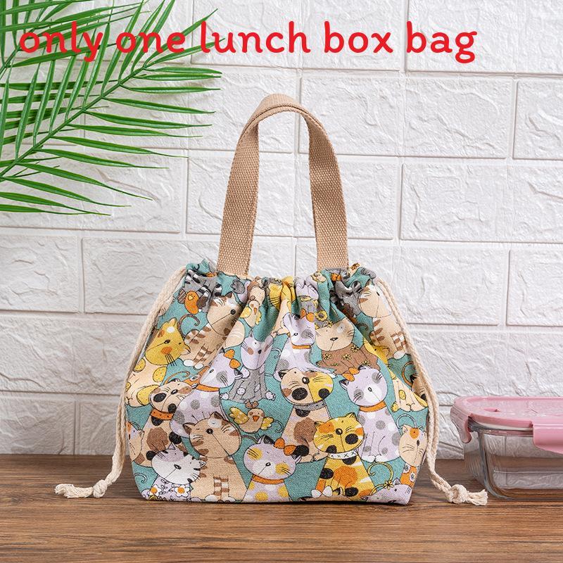 Japanese Lunch Box Bag Handheld Canvas Lunch Tote For Office And Picnics