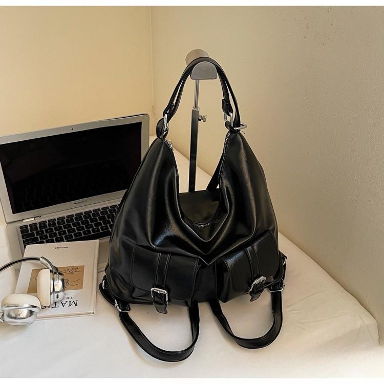 IELGY Ladies Shoulder Bag Commuter Large Capacity Oil Leather All-Match Fashion