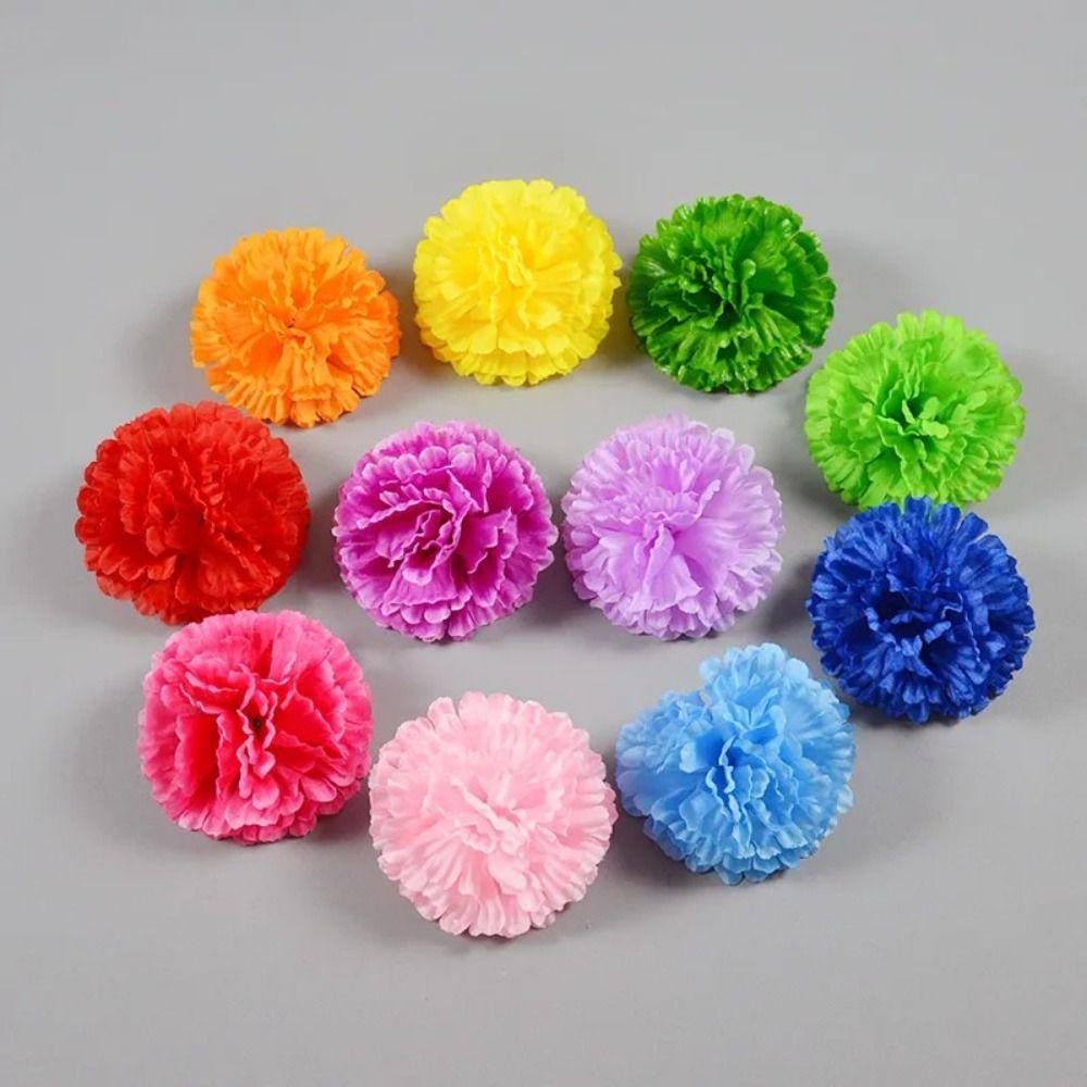 10Pcs Carnation Fake Flower Heads Colorful Artificial Mexico Flowers Mother's Day