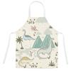 unframed Cartoon Dinosaur Cute Apron For Children Kitchen Cooking Linen Soft Fabric Adults Children Bib Apron