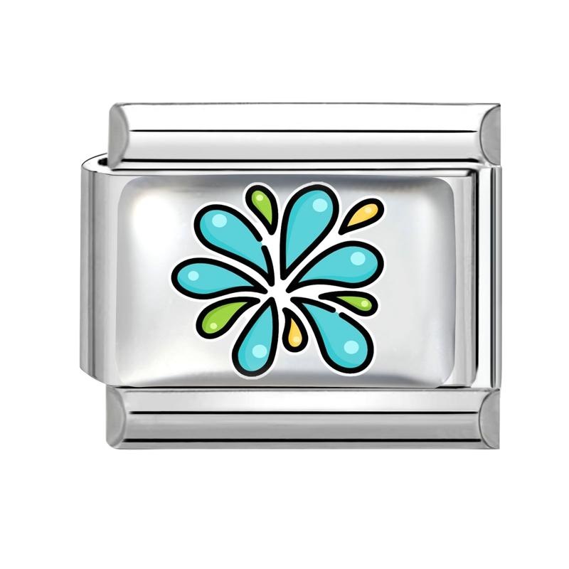 Y2K Dreamy Blue Purple Butterfly Tai Chi Flower Crab Bow Italian Charm Links Fit 9mm Stainless Steel Bracelet DIY Making Jewelry