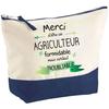 Blue Background Pouch Thank You for Being an Unforgettable Farmer - Gift - Birthday Large Format Toiletry Bag