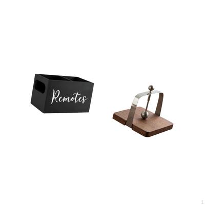 Retro Wooden Remote And Napkin Organizer for Table Nightstand Couch Office Kitchen Indoor Dining