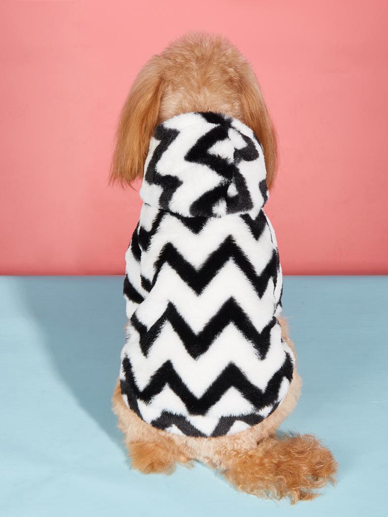 Dog Hoodies Puppy with Wavy Line Printed Sweatshirts for Small Medium Dog Cat Soft and Warm Shirts Dog Pajamas Outfit Pet