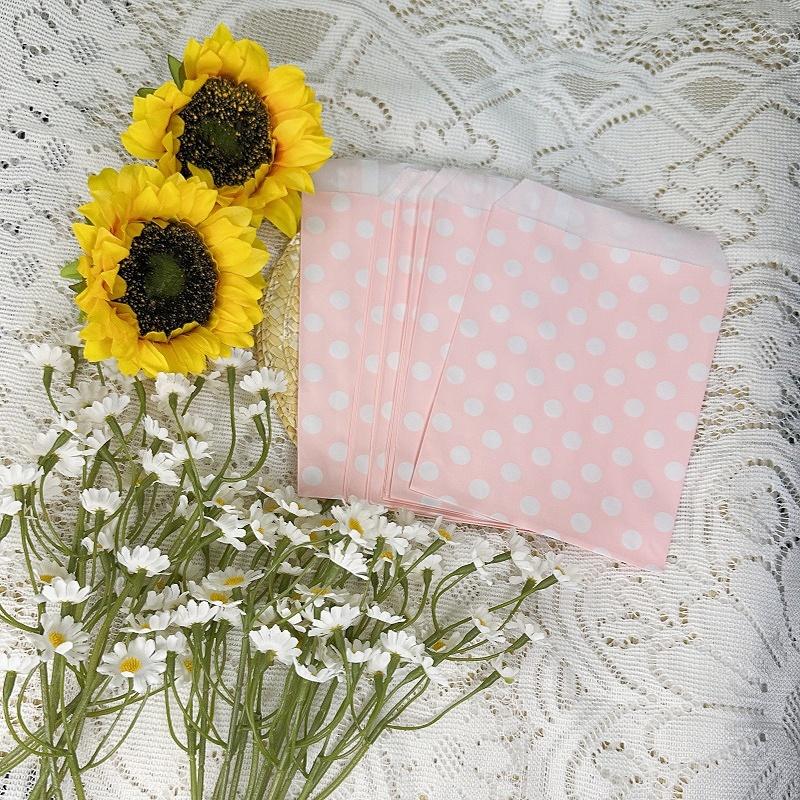10/50pcs Disposable Pink Food Bags Fried Chicken Burger Dessert Paper Bags Creative Party Wedding Decoration Supplies