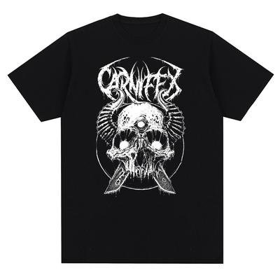 T-shirt col rond pour homme imprimé vintage du groupe Carnifex à manches courtes surdimensionné décontracté en coton T-shirts motif tendance vêtements de tous les jours