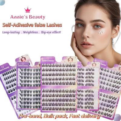 100-240 Cluster Selbstklebend,Falsche Wimpern,Kleberfrei 11-16mm C+ Curl,Wiederverwendbar Langlebig,wasserdicht,winddicht,Faule Einzelcluster-Wimper