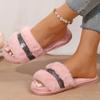Fashion Winter Bling Cotton Slipper for Women Mix Color Faux Fur Plush Slippers Woman Slip On Non Slip House Flats Furry Slides Mujer