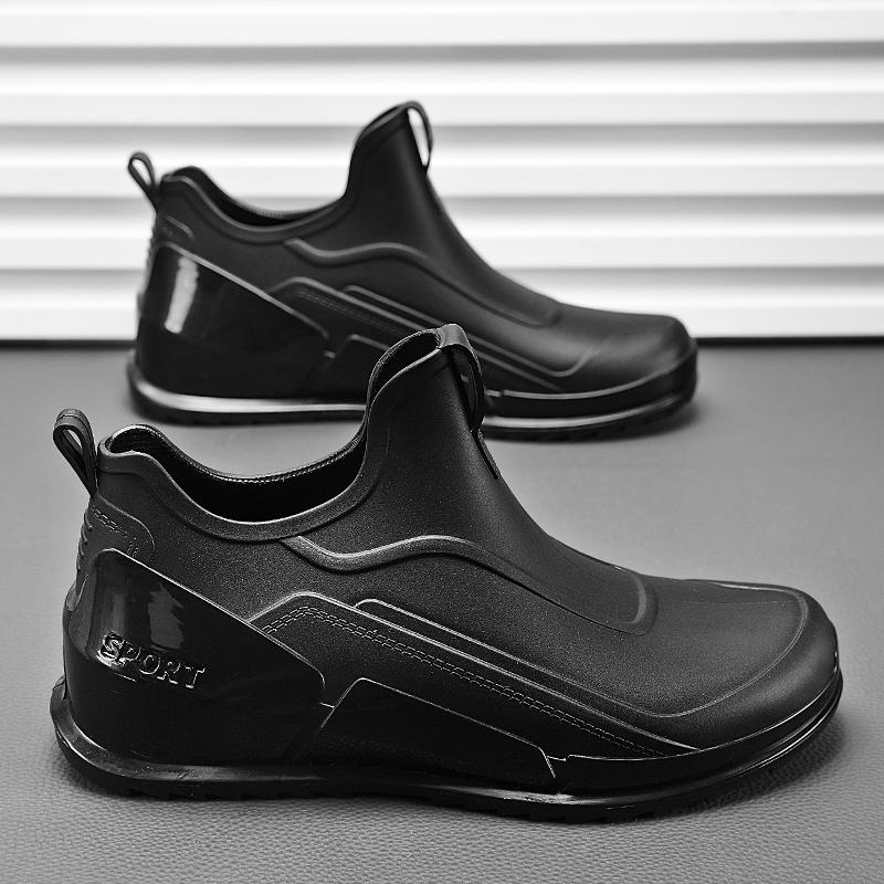 

Autumn and Winter Men s Outdoor Anti Slip Hiking Shoes Traceability Camping Rain Boot Durable Waterproof Oil Proof Fishing Shoes 43 чёрный