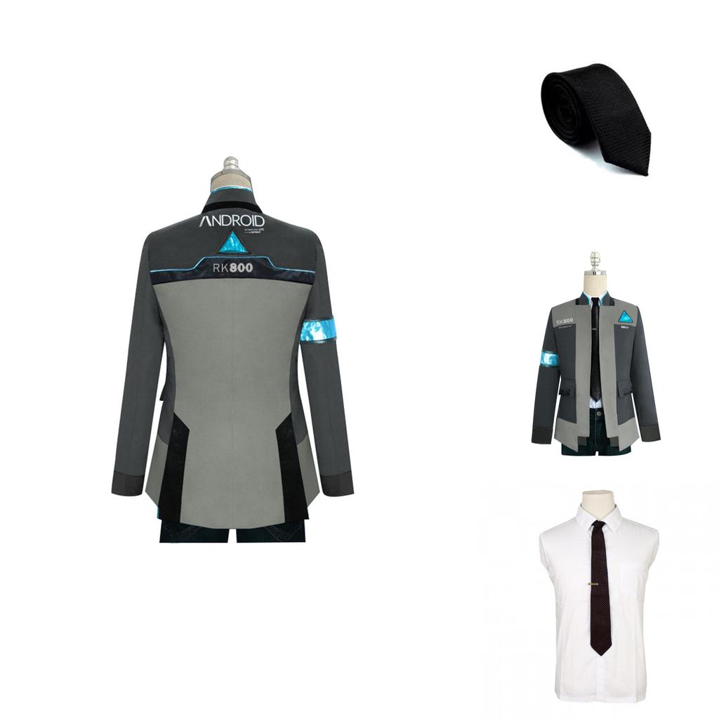 Premium Detroit Become Human Rk800 Connor Cosplay Costume Complete Outfit Jacket Coat For Ultimate Roleplay Experience