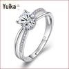 Korean Style Openwork Diamond-Set Crossover Ring for Women - Trendy Silver Fashion Jewelry