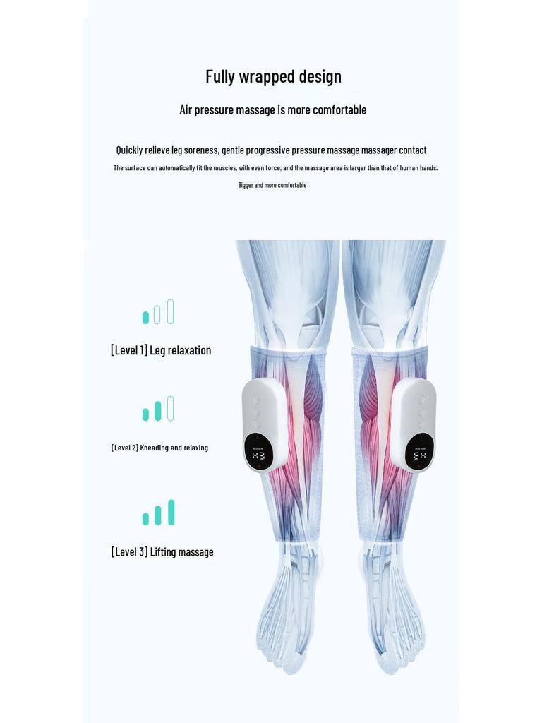 Smart Electric Leg Massager: Multi-functional, Auto, with Heat Compress for Calves
