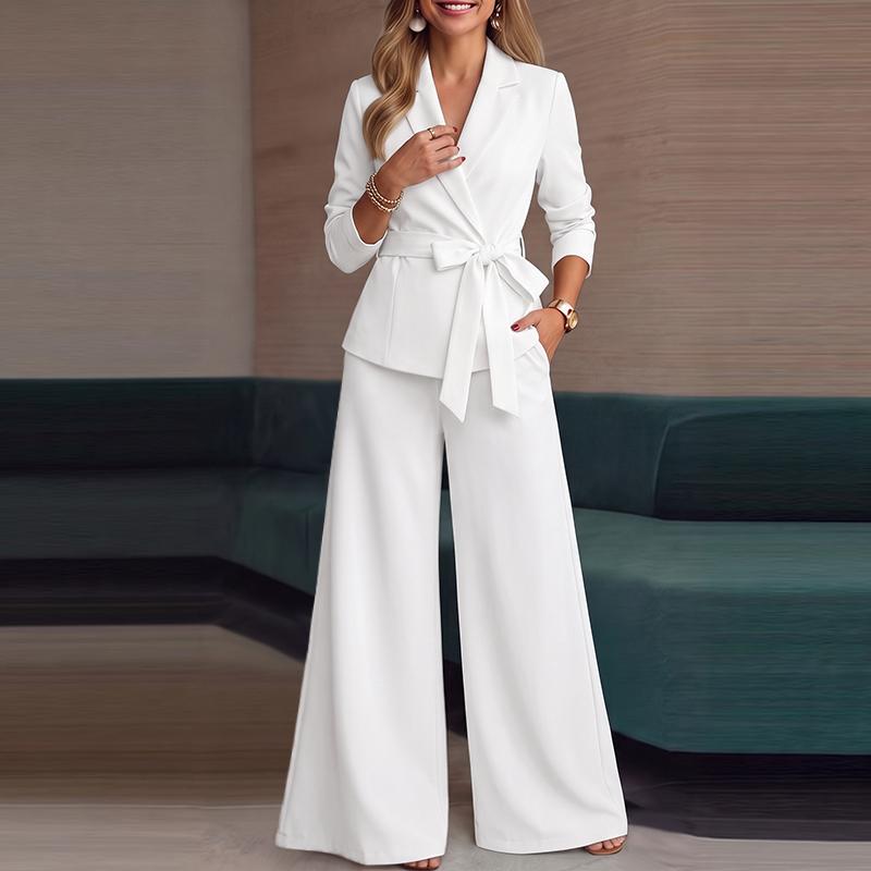 ZANZEA Women Elegant Long Sleeve Thin Cardigan Blazer And Long Pants Casual Two Piece Suit Sets