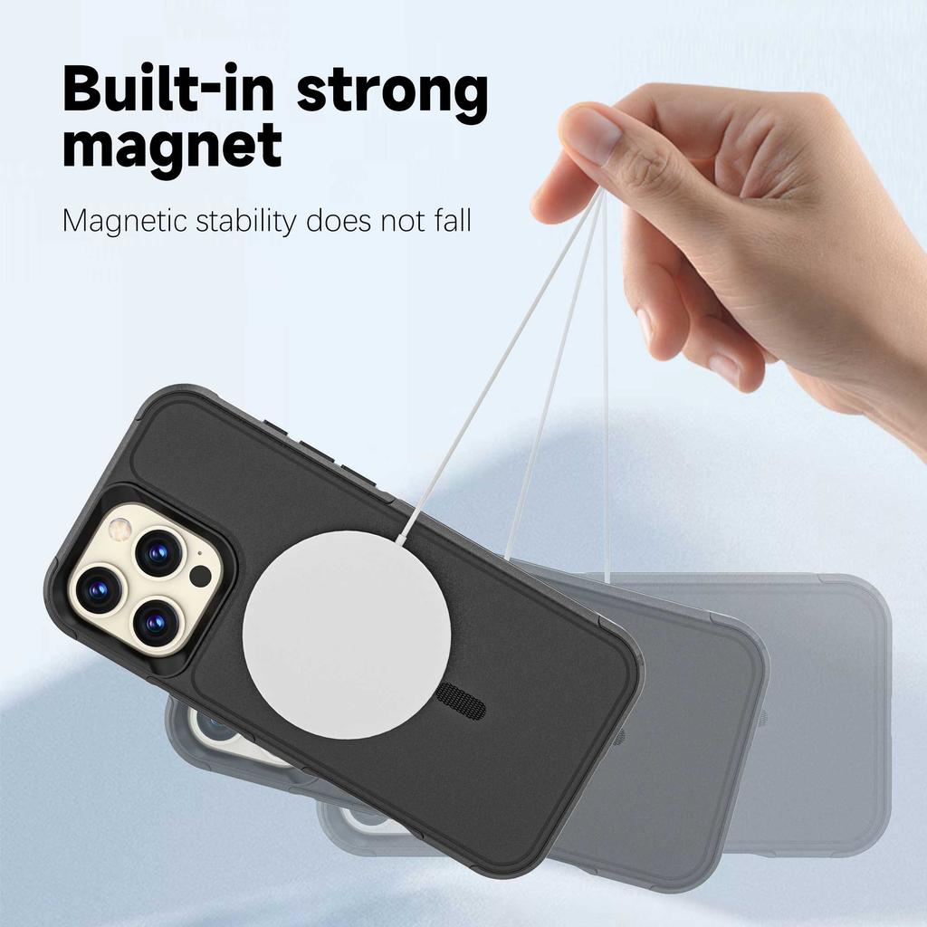 For iPhone 16 Pro Max Case Compatible with MagSafe PC + TPU Anti-drop Phone Cover