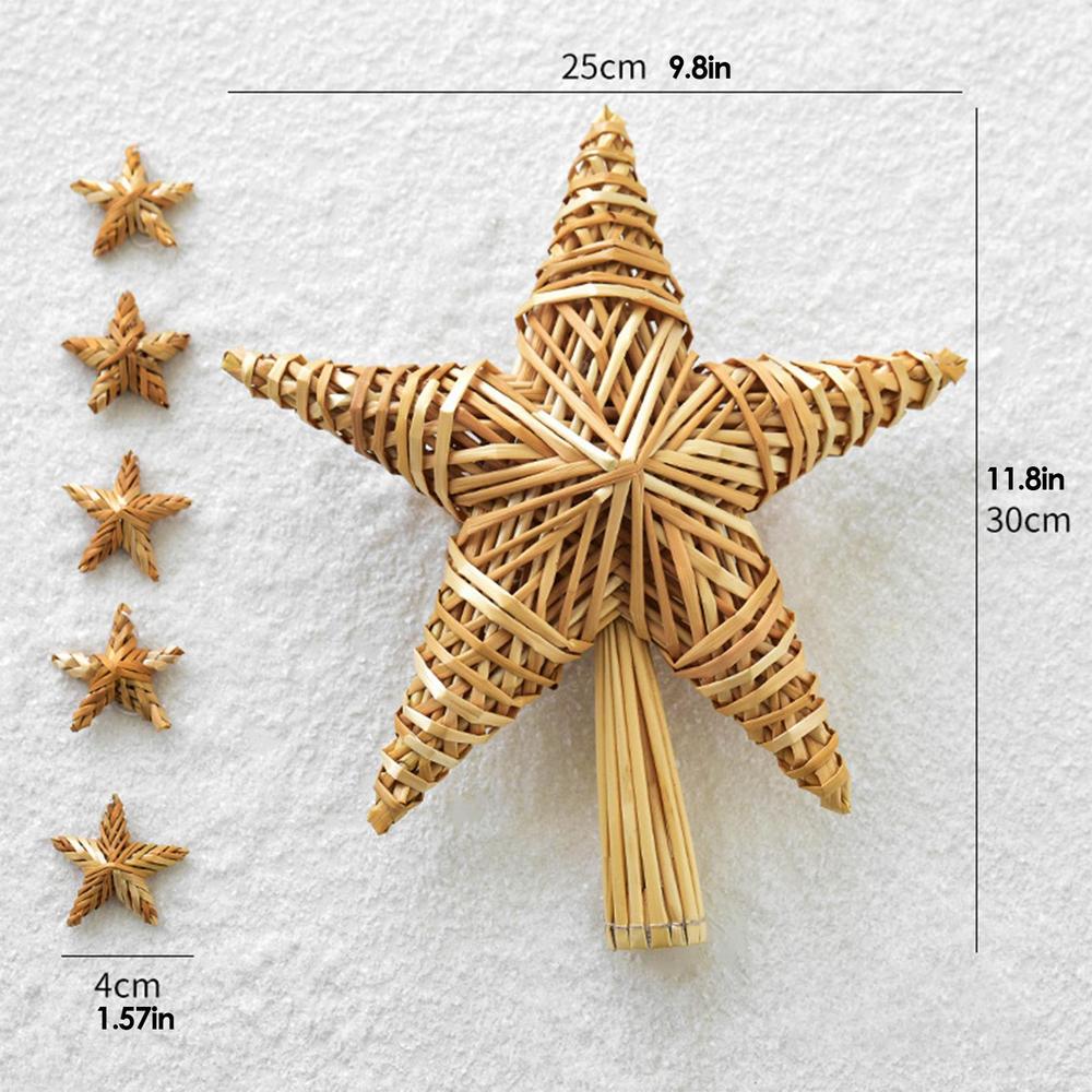 

Christmas Tree Star Decorations Scandinavian Straw Ornaments Tree Star For Christmas Rustic Seasonal Holiday Festive Decor