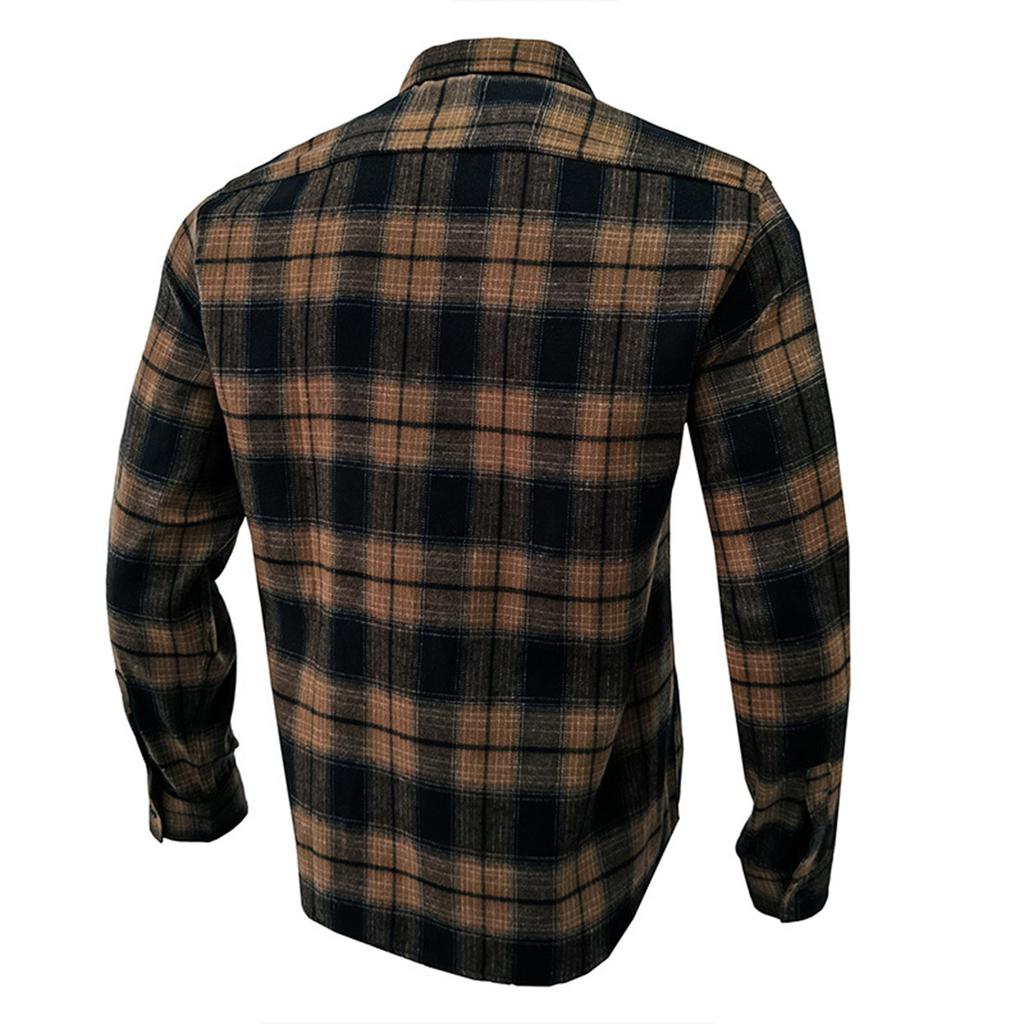 Mens Button Down Shirt Casual Flannel Plaid Slim Fit Long Sleeve Spread Collar Lightweight Tops