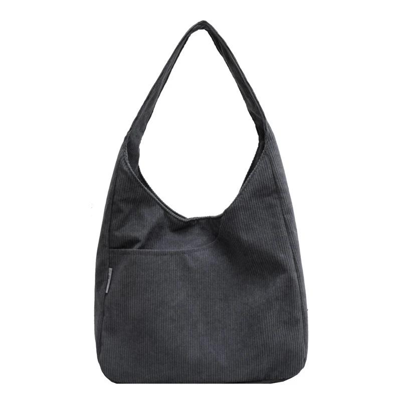 Fashion Women's Tote Bag Corduroy Simple Casual Large Capacity Designer Handbags for Women Travel Solid Shopper Bag