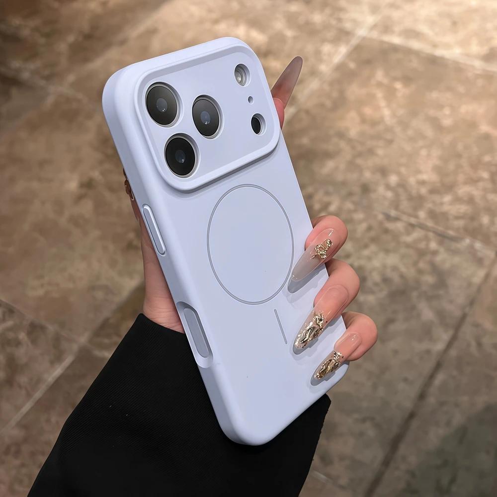 Řemínek na zápěstí z tekutého silikonu pro Magsafe Měkké pouzdro z tekutého silikonu pro iPhone Air 16 Plus 15 14 13 12 17 Pro Max Magnetický kryt