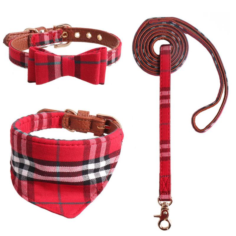 New Pet Products Threepiece Set Combination Bow Triangle Towel Tow Rope Set