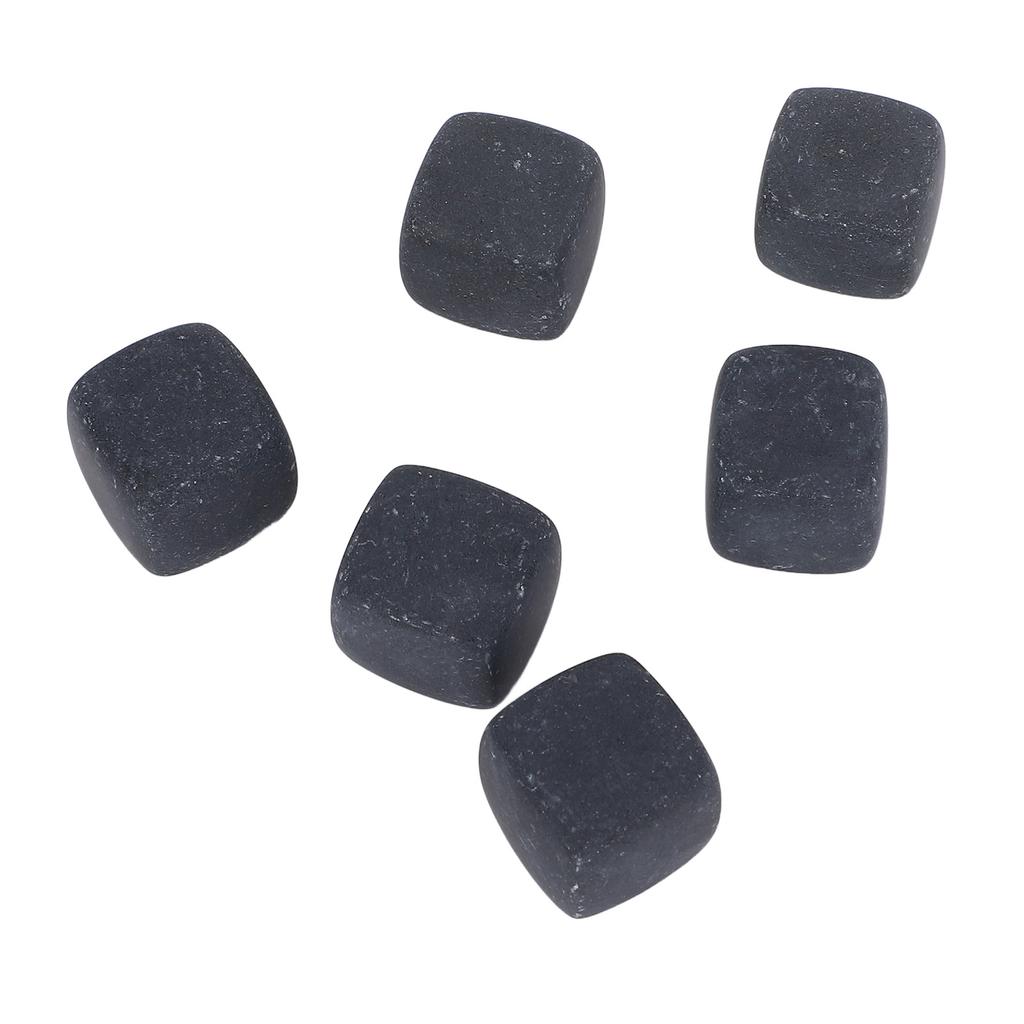 6Pcs Whiskey Stones Cubes Basalt Enhanced Flavor Whiskey Rock Set for Gin Wine Vodka Water Gift