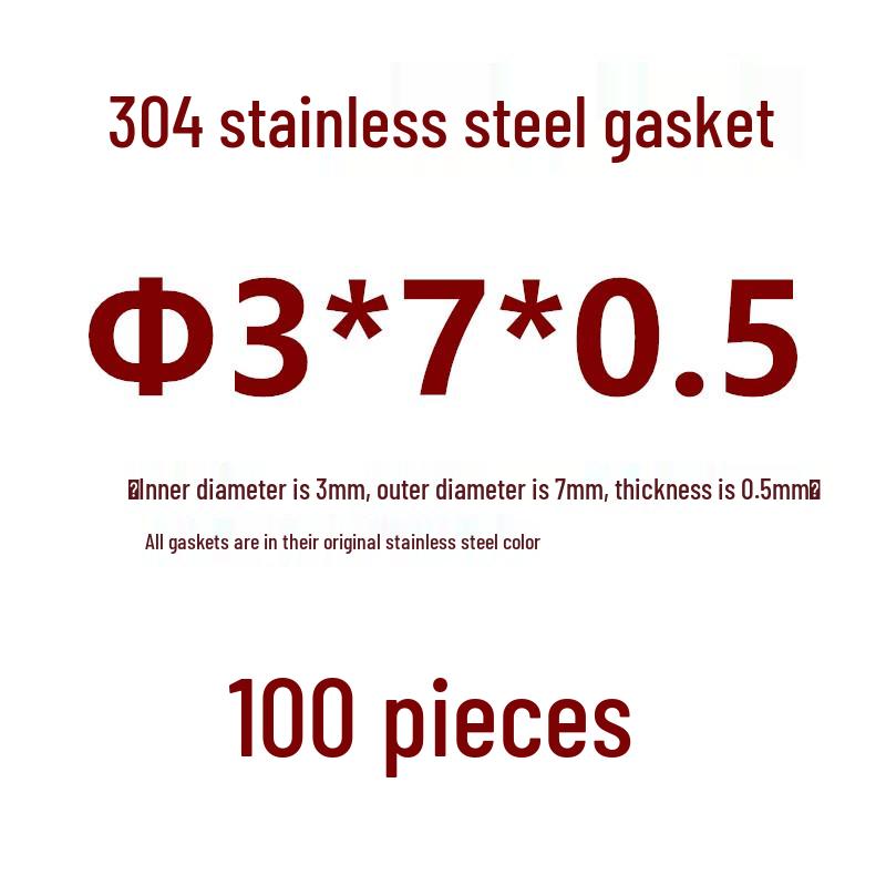 High-Temp Resistant 304 Stainless Steel Flat Washer Shim, Sizes: M4x16x1, M5x16x1, M6x16x1, Customizable